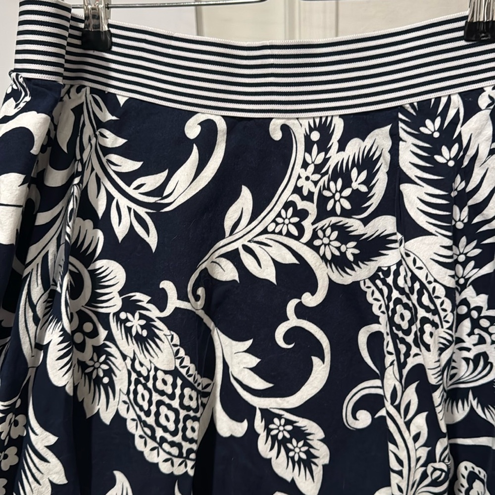 Blue and white floral midi
